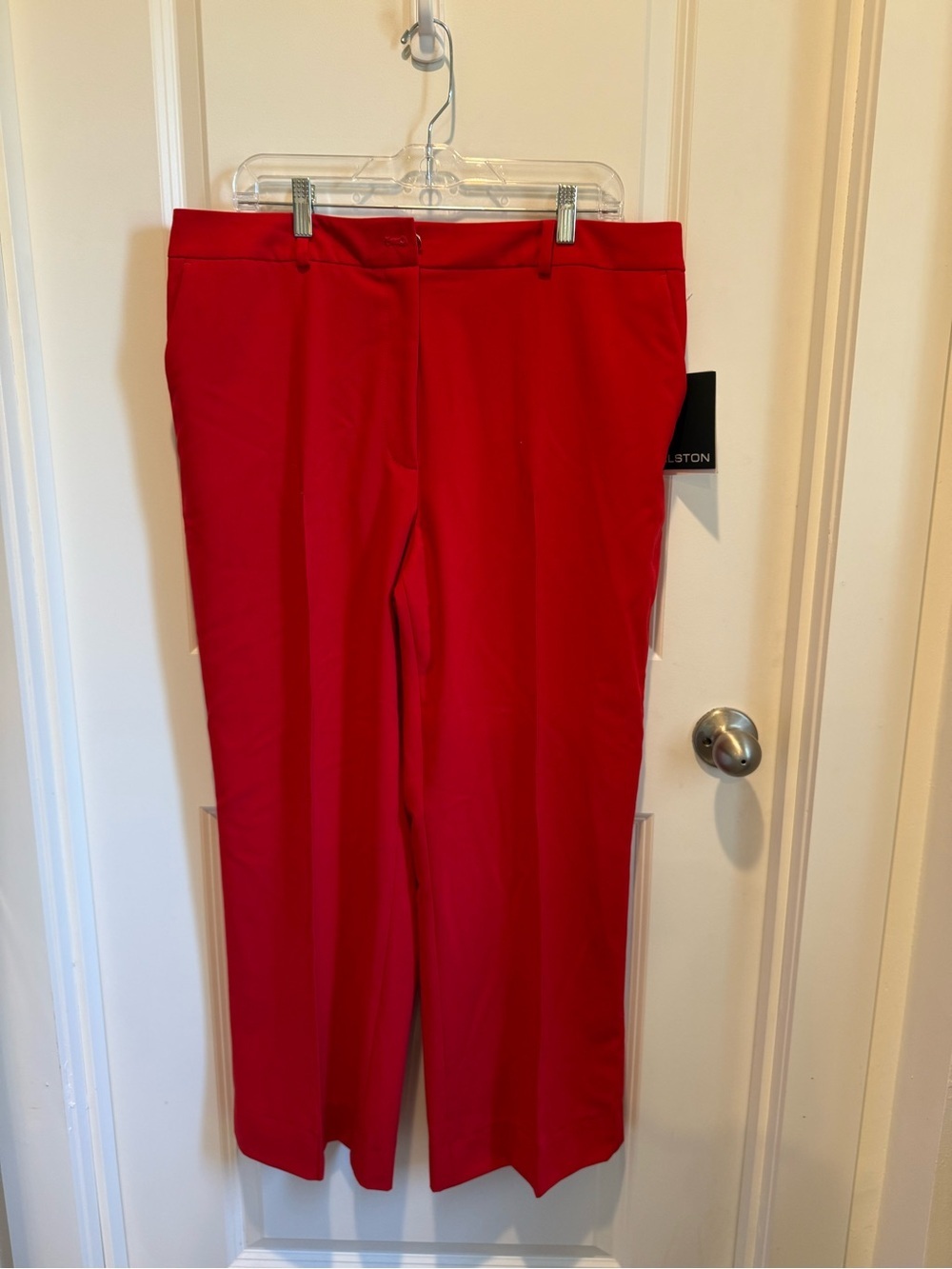 Halston Heritage Red High Rise Straight-Leg Pants NWT Size 14